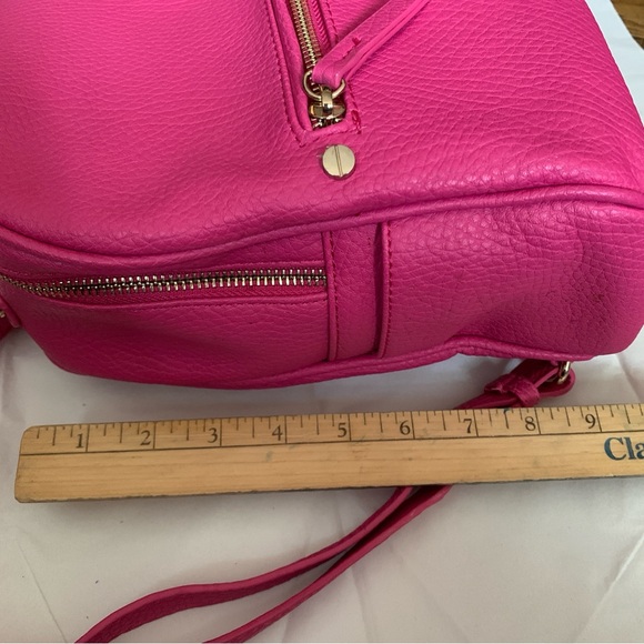 Hot Pink Mali + Lili Vegan Leather Backpack Purse - Picture 6 of 6